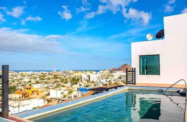 Los Cabos Marina Sol This beautiful 1737 square foot, 2-bedroom penthouse condo with vaulted ceilings, has been furnished with a Mexican style, it has a large wrap around spacious patio with a beautiful for sale
