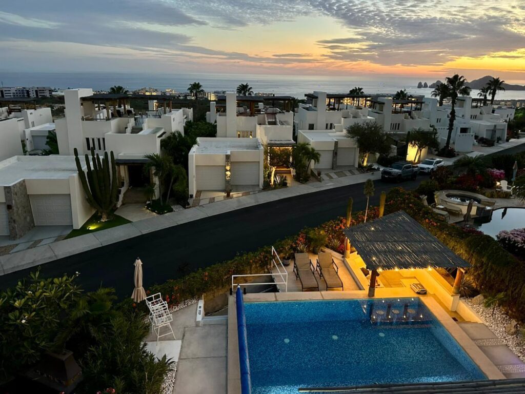 Los Cabos Pescadero Casa Soledad #3 Welcome to Pueblo Pescadero — where desert serenity meets ocean breeze and refined Baja living blends seamlessly with nature. This beautifully designed 3-bedroom, 2.5-bath residence offers the best of coastal comfort just minutes from Cerritos and San Pedrito beaches. Created by architect Hiram Arce, the home merges traditional Mexican craftsmanship with clean, modern lines—showcasing open living spaces filled with natural light and effortless indoor-outdoor flow. All bedrooms are conveniently located on the ground floor for cool, restful nights, while the upper level opens into an expansive great room and two large decks that extend the living space outdoors. The ocean-facing terrace captures panoramic Pacific – 5 Sol, Cabo Corridor, BS