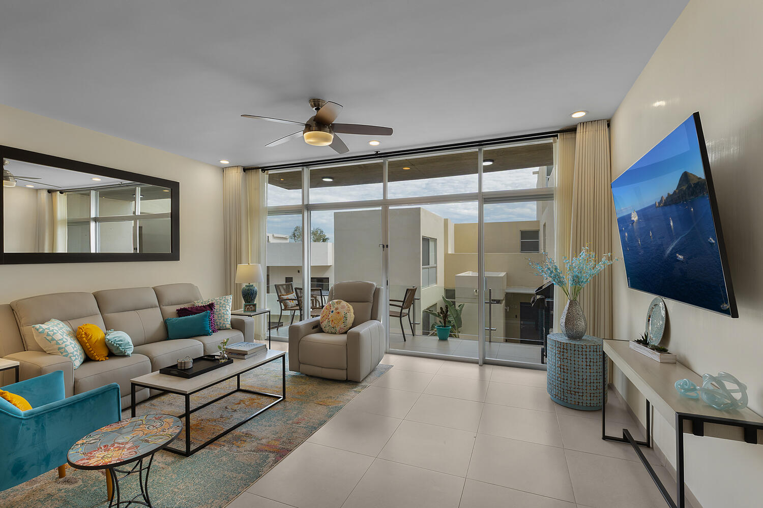 Los Cabos Camino Del Mar Condo for sale in Camino del Mar, La Joya, Cabo San Lucas. This 2-bedroom, 2-bathroom condo is located on the ground level, offering easy access and comfortable living. The unit features a private terrace with a pleasant for sale