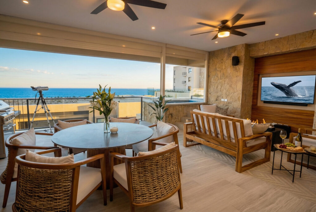 Los Cabos Club La Costa End unit 1 bedroom/1 bath unit in great condition in a fully gated community on the Vidanta Golf Course.. Ground level for easy access with large 13' X 18' deck. unit location has both front and side gardens offering more privacy. Has many additional built-ins, has never been a rental and features exclusive assigned parking space out front of the building. F2 offers 3 swimming pools plus hot tubs. Shops, restaurants, beach and public transportation are just a minutes walk away. Comes partially furnished and ready for your personal touches. – ALVAR Significant Price Adjustment!, Pacific, BS