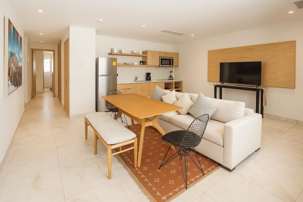 Los Cabos Cardinal Living Experience modern living in the heart of Cabo San Lucas at Cardinal Living. This stylish 1-bedroom, 1-bath condo offers the perfect blend of comfort and convenience, just minutes from the marina, restaurants, and downtown nightlife. Designed with modern finishes, it features an open kitchen and bright interiors that maximize space and natural light. Enjoy first-class amenities including a rooftop pool, fitness center, coworking area, 24/7 security, and underground parking. Whether for full-time living or as a rental investment, this condo delivers the ideal Cabo lifestyle. – CARDINAL LIVING, Cabo San Lucas, Cabo San Lucas, BS