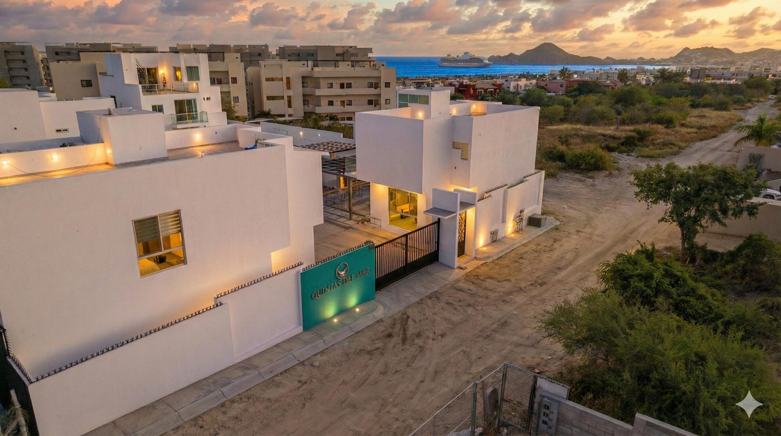 Los Cabos Terranova Beautiful turnkey two-story corner home located in the gated community of Terranova Residencial. The main level offers an inviting living and dining area, a kitchen with granite countertops and pantry. Also a flex room ideal as a guest bedroom or home office.The second level features three bedrooms, including a spacious primary suite with walk-in closet, bathtub, and double vanity, plus two additional bedrooms connected by a Jack-and-Jill bathroom.Enjoy a private backyard with an 80 m² garden, swimming pool, and BBQ area, perfect for entertaining. The rooftop terrace with pergola and BBQ area offers beautiful sunset for sale