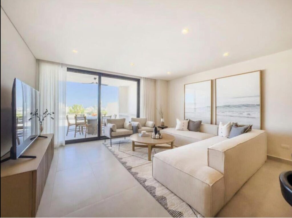 Los Cabos Cumbre Del Tezal Discover Yameto in Cabo San Lucas, a condominium that blends modern design, functionality, and comfort in every space. Featuring two bedrooms, two full bathrooms, and parking for two vehicles, it stands out for its high-quality finishes such as marble flooring and a fully equipped kitchen with a quartz countertop. It is delivered fully equipped with included appliances: a 5-burner electric ceramic cooktop, a three-door French Door refrigerator, and a microwave hood, giving you convenience and savings from day one. Additional features like a smart lock and a private terrace. Yameto elevates your lifestyle with amenities designed for maximum enjoyment: a swimming pool, gym, green areas, children's spaces, and a rooftop for gathering or relaxing. With 24/7 security and controlled access. – CIAN, Cabo Corridor, Cabo Corridor, BS