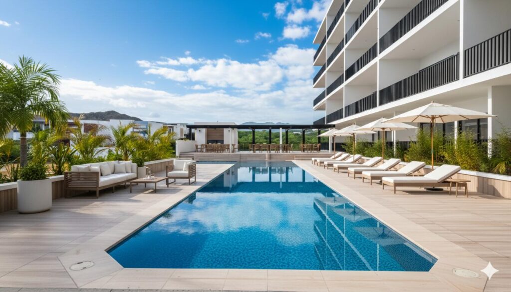 Los Cabos Breeze Of Cabo Discover the charm of Ground Floor Unit #101 at Breeze of Cabo, located in the sought-after Sunset area of Cabo San Lucas.This modern 2-bedroom, 2-bathroom condo features a spacious 20 m² private patio — perfect for enjoying the warm weather and outdoor living. With a total area of 105 m², the unit includes underground parking and access to a shared rooftop with a swimming pool and panoramic ocean – Colorado Hills #101B, San Jose Corridor, San Jose Corridor, BS