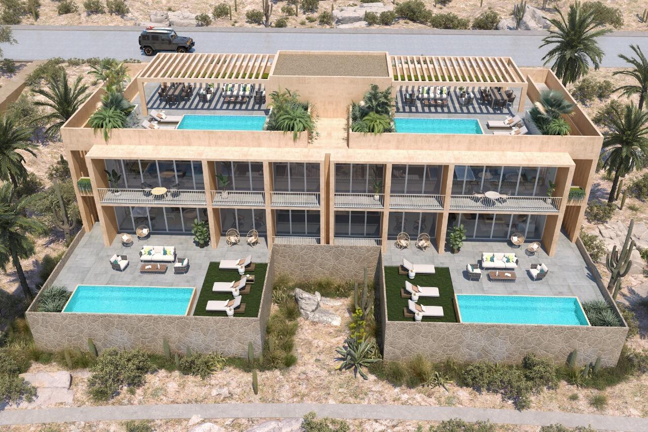 Los Cabos Monteluna Experience the pinnacle of luxurious coastal living in this spacious condo featuring 3 bedrooms and 3.5 bathrooms. Bathed in natural light, the stylish interior boasts modern decor and light colors, with elegant quartz countertops in the kitchen. Eco-friendly features include solar panels for common areas, a recycling program, and trash chutes with garbage separators on each floor. Advanced filtration systems ensure drinkable water, and A/C filters provide cleaner air throughout the residences. Enjoy breathtaking ocean for sale