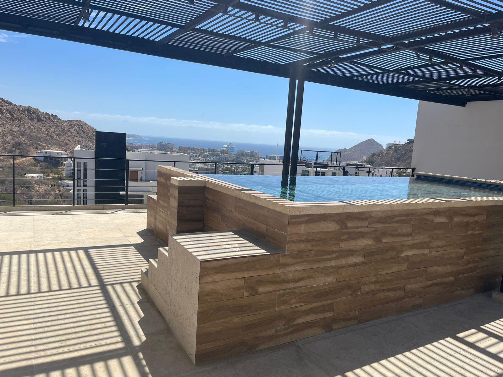 Los Cabos Vista Vela Sunset Penthouse fully furnished and turnkey, located in VistaVela Sunset. This PH features spacious interiors, an open-concept living and dining area, and a fully equipped kitchen with appliances included. The unit comes completely furnished, ready to move in or start generating rental income immediately.The highlight of the property is its oversized private rooftop terrace, offering ample space to design and create any concept you envision -- from a lounge area, outdoor kitchen, jacuzzi, or entertainment space. Ideal for those looking to customize their outdoor living experience and maximize the Cabo lifestyle.Amenities:6 swimming poolsFully equipped fitness centerClubhousePadel and pickleball courtsLandscaped gardens and green areasPutting green24/7 gated security for sale
