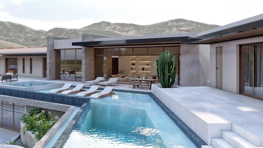 Los Cabos Fundadores Fully remodeled with entertaining in mind, Casa Reino is a stunning Spanish Colonial-style residence located within the double-gated Fundadores community of Puerto Los Cabos. Designed for hosting extended family and friends while maintaining exceptional privacy, this custom-built home blends timeless architecture with modern luxury and efficiency.An expansive pool terrace invites relaxed lounging under the renowned Los Cabos sunshine, complemented by shaded outdoor living and dining areas and multiple interior courtyards that provide privacy for guest suites. A brand-new bar, media, and entertainment room creates the perfect setting for dinner parties and special events.The thoughtful floor plan features a luxurious master suite with soaking tub and indoor/outdoor shower, along with four private guest suites, each positioned for comfort and seclusion. Modern upgrades throughout the home include all-new plumbing, air conditioning, doors, windows, lighting, and furnishings.Designed for efficiency and convenience, Casa Reino is equipped with a solar system, solar pool heater/chiller, and solar heat pump, keeping operating costs low. Additional highlights include an oversized two-car garage with commercial refrigerator and freezer, a new laundry room with dual washer/dryer sets, and a new BBQ cook center with wet bar, icemaker, and refrigeration. The pool has been newly refinished, exterior travertine decking installed, and a complete hurricane shutter system added.Residents of Puerto Los Cabos enjoy 27 holes of Nicklaus and Norman signature golf, with the option to transfer a golf membership at the purchaser's cost. Membership also includes access to tennis and pickleball courts. Fundadores HOA fees include exclusive access to the Fundadores Beach Club, featuring an oceanfront infinity pool, Jacuzzi, fitness center, event lawn, restaurant, and spa services.Ideally located just 5 minutes from the Puerto Los Cabos Marina, 10 minutes from downtown San José del Cabo, and 30 minutes from Los Cabos International Airport, Casa Reino offers effortless access to world-class dining, shopping, and lifestyle amenities.Special Features & UpgradesSolar system in placeSolar pool heater and chillerNewly remodeled pool with new finishesNew exterior travertine deckingNew bar / media / family roomNew laundry room with double washer & dryersNew air conditioning throughoutNew furnishingsNew kitchen appliances: refrigerator, two dishwashers, ice maker, beverage fridge & drawersNew sinks and faucets in kitchenSonos sound systemNew doors and windowsNew hurricane protection systemNew interior and exterior lightingCommercial refrigerator and freezer in garageNew countertops and cabinetry in kitchenette and bath at Guest Casita #4 – Padre Kino, San Jose del Cabo, BS