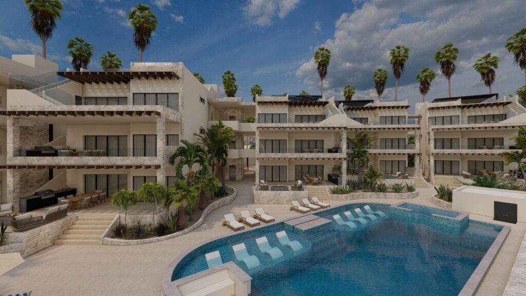 Los Cabos Cora Located on Paseo del Monte, within the exclusive Club Campestre San José, a well-known development just minutes from the Los Cabos International Airport. It is also conveniently close to key amenities such as the Chedraui Selecto shopping center, schools, a golf course, and much more. All of this in a peaceful, secure, and family-friendly environment, with everything you need a short distance. The Fairway section is truly unique, as it features an interior garden on the lower levels, allowing guests of the second bedroom to enjoy a private outdoor space with complete privacy. – Serenity at Cerritos-Penthouse, Pacific, Pacific, BS