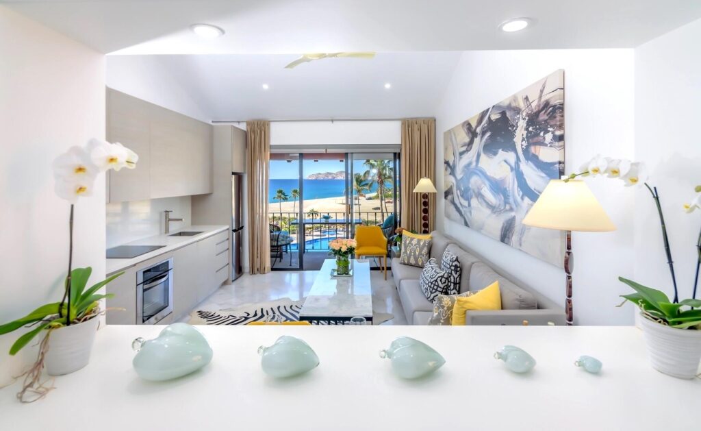 Los Cabos Montemar Pedregal Luxury 2-bedroom, 2-bath condominium for sale in the exclusive Pedregal community of Cabo San Lucas, located approximately 0.6 miles from the marina and 0.7 miles from Médano Beach. This fully furnished residence features the largest floorplan and largest balcony type within the Montemar building. The open-concept layout connects indoor living to a spacious covered terrace with elevated city and ocean – Turnkey Corner 3 BD Copala, Pacific, Pacific, BS