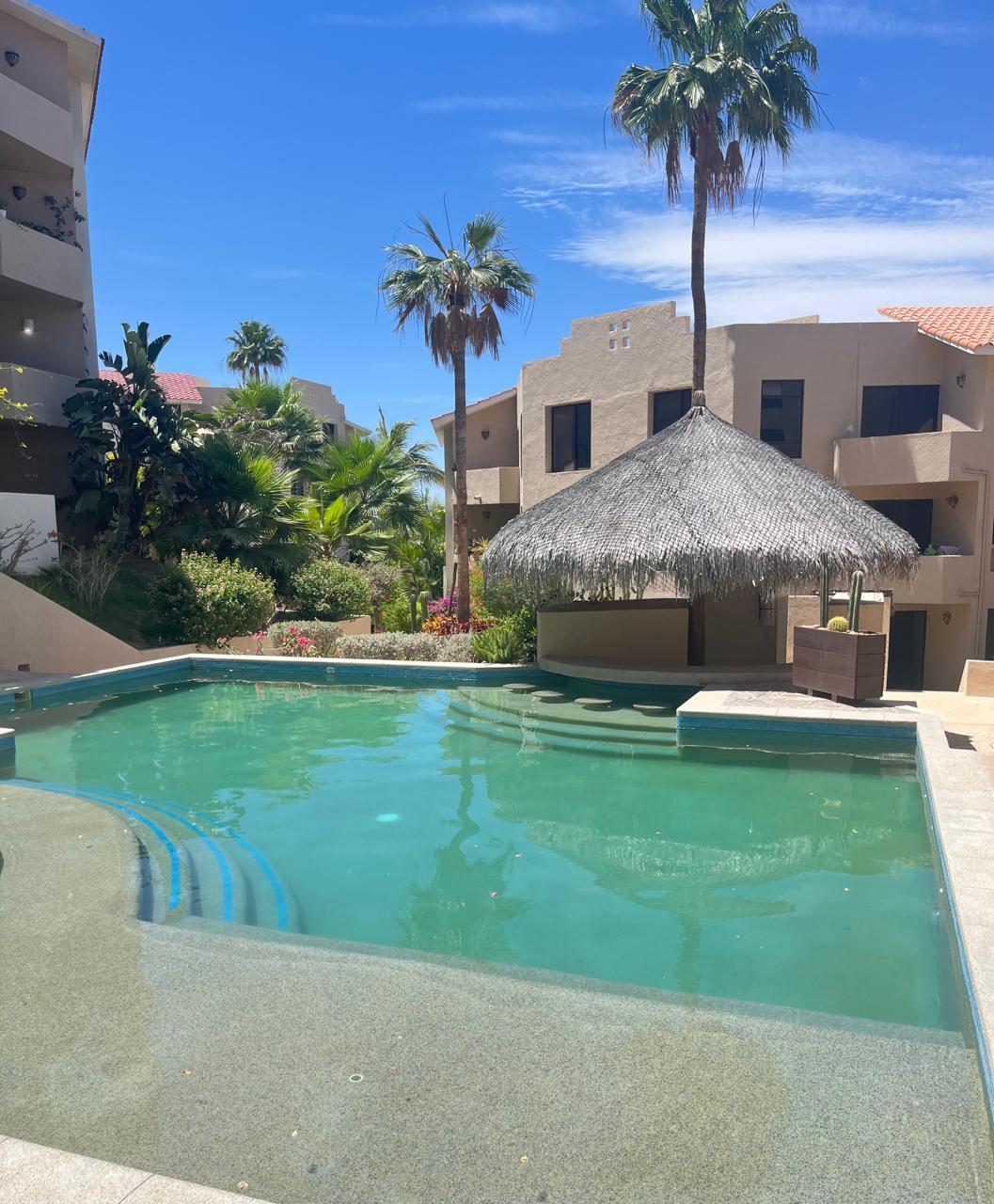 Los Cabos Hacienda Los Cabos Experience the perfect combination of comfort, style and investment potential in this beautifully remodeled 2 BR, 2 BTH ground floor condo with a poolside terrace and palapa. Ideally located in one of the most desirable areas of San José del Cabo. Designed for effortless Baja living, this charming residence features a spacious private terrace with a palapa and direct access to the pool.The seamless indoor-outdoor flow creates an inviting atmospher for relaxing, entertaining, or enjoying the – Lumaria calle camino solaria, Cabo Corridor, BS