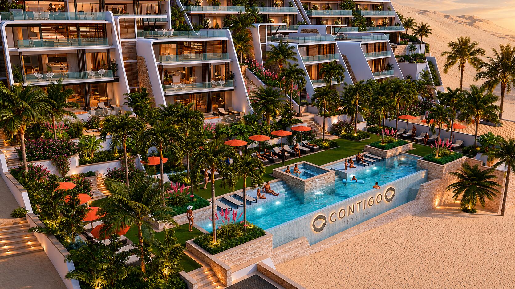 Los Cabos El Tule-Inland:General Rare investor opportunity in the San José Corridor. 2 luxury residences fully completed and move-in ready. 8 additional units with land secured and full blueprints in place -- ready to build to buyer's vision. At – Casa Alcaravan, Cabo San Lucas, BS